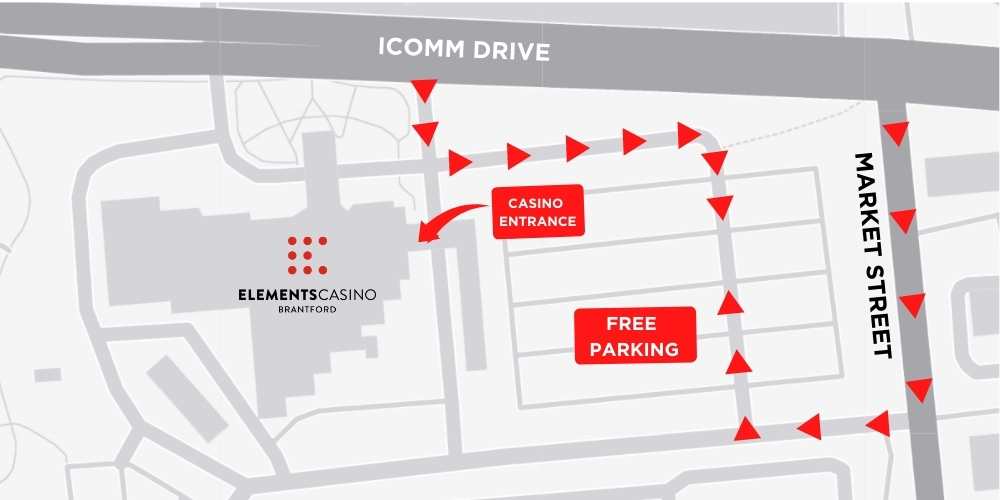 Brantford Casino Parking map